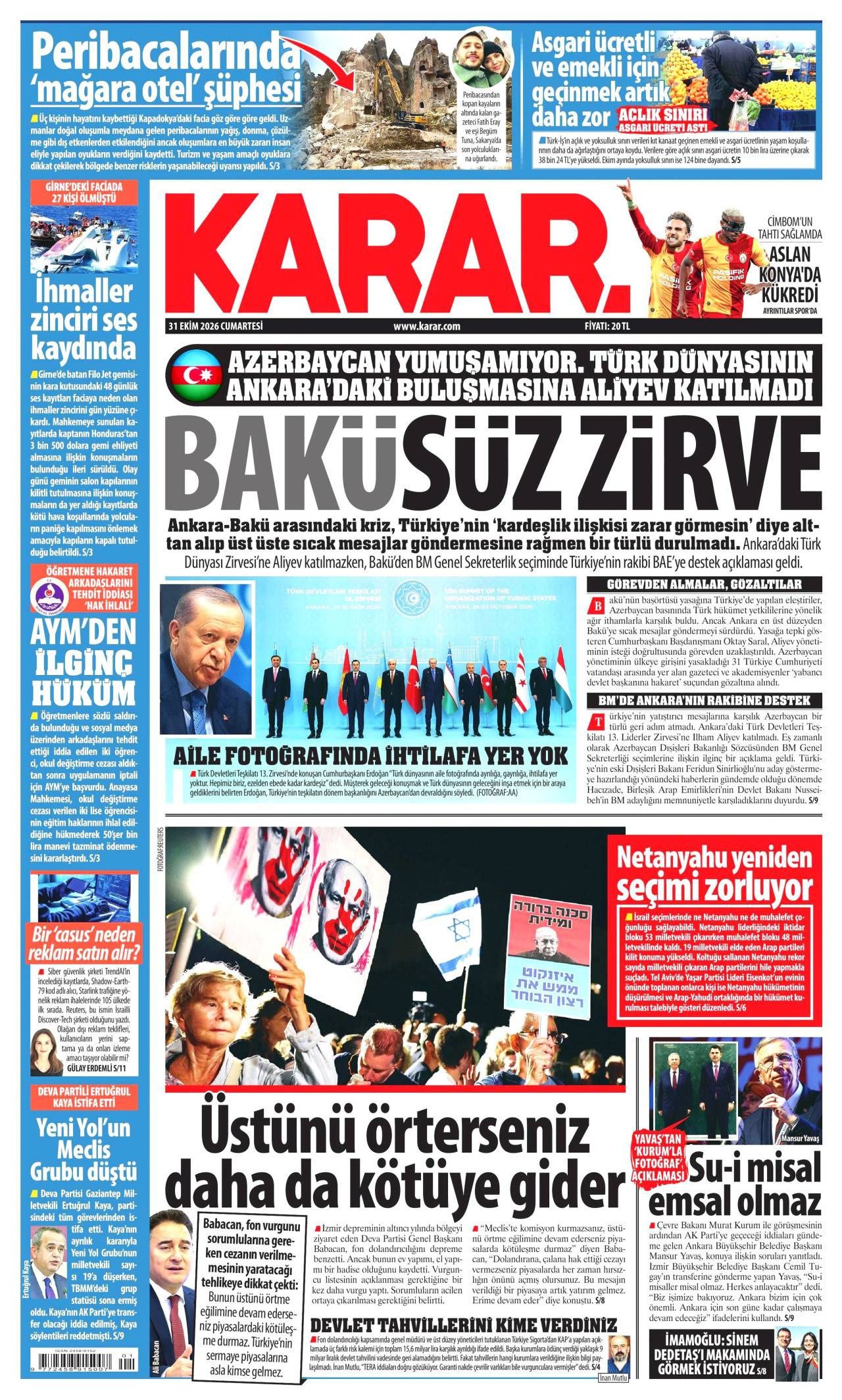 Karar Gazetesi Gazete Manşeti