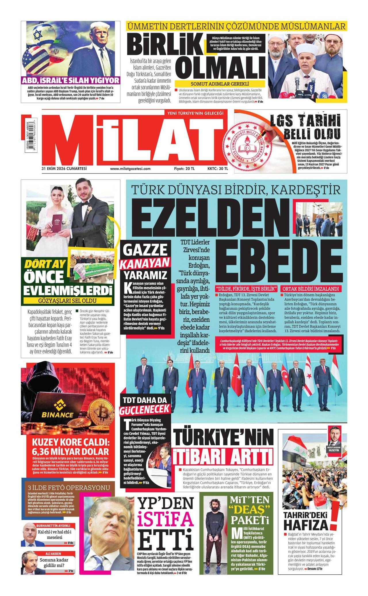 Milat Gazetesi Gazete Manşeti