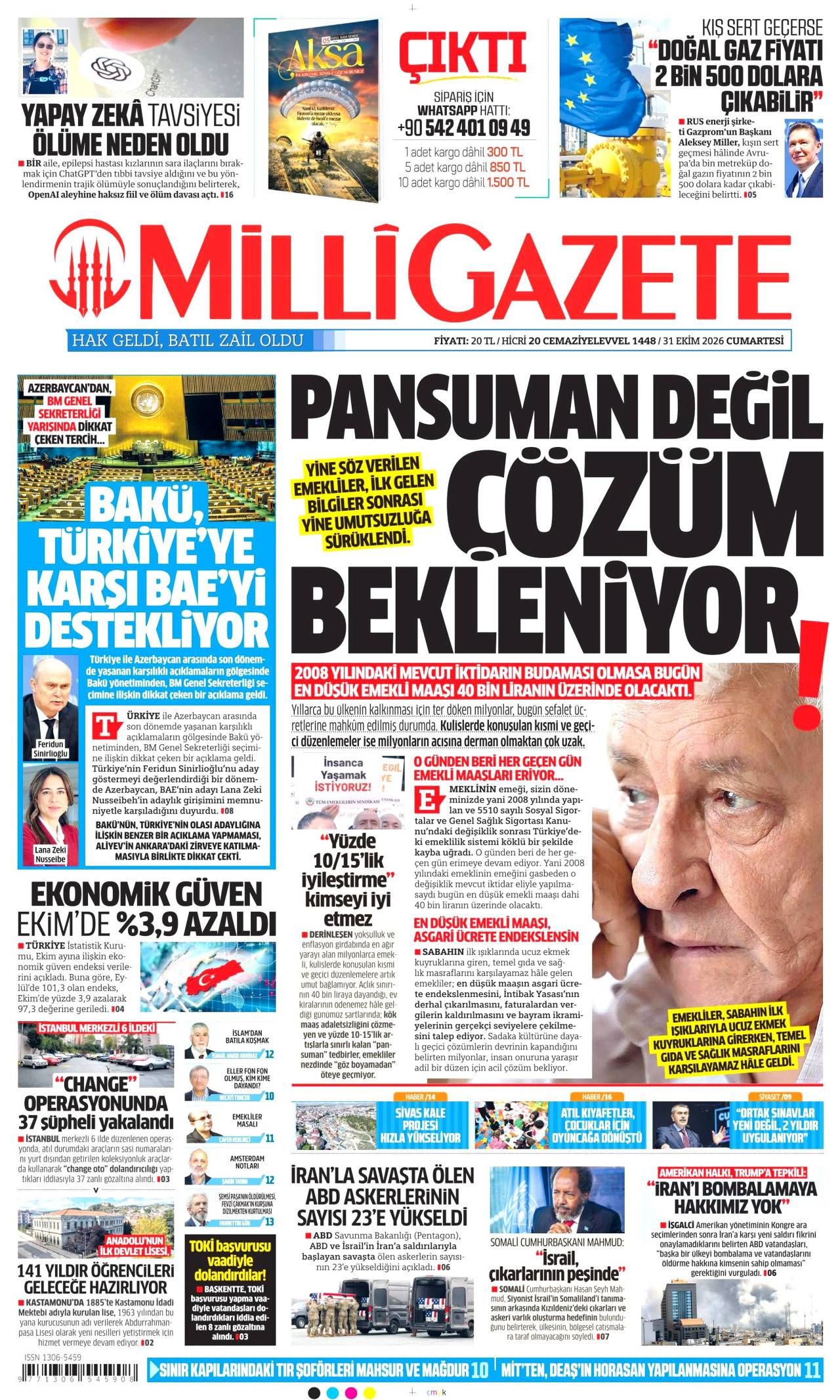 Milli Gazete Gazete Manşeti