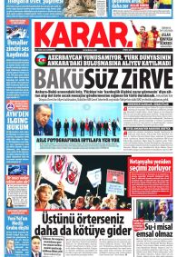 Karar Gazetesi Gazete Manşeti