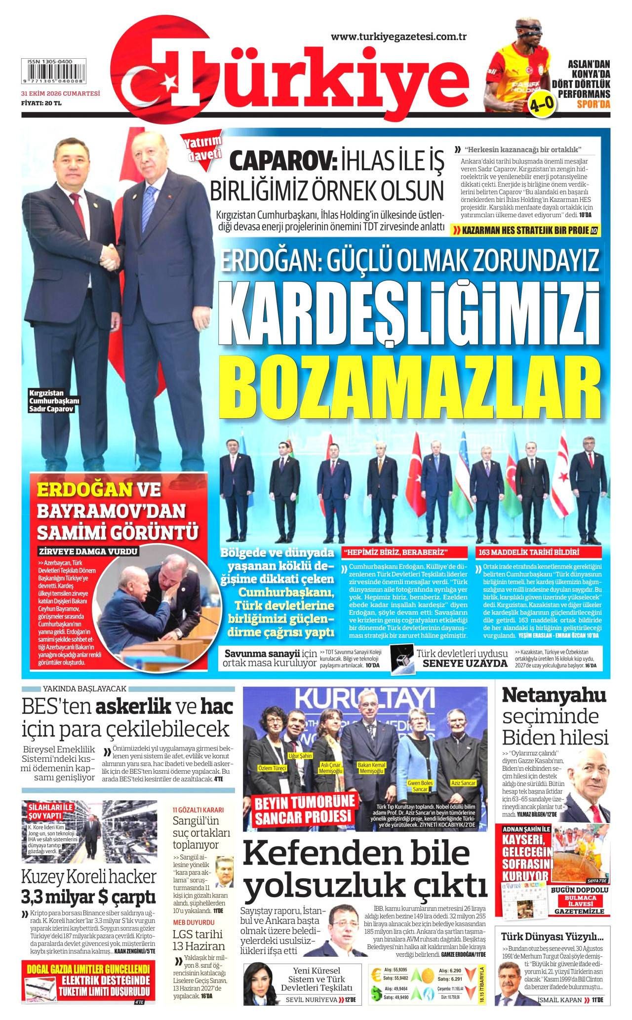 Türkiye Gazetesi Gazete Manşeti