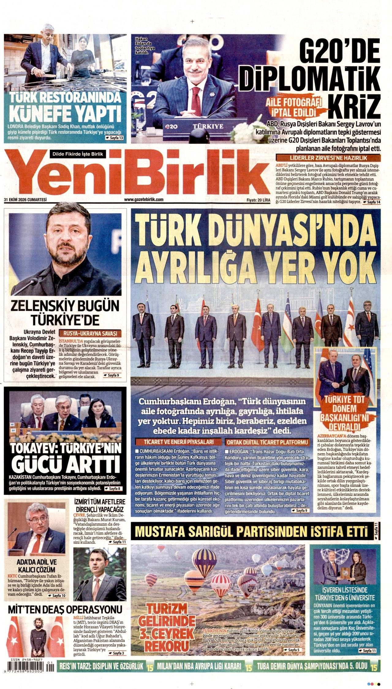 Yeni Birlik Gazetesi Gazete Manşeti