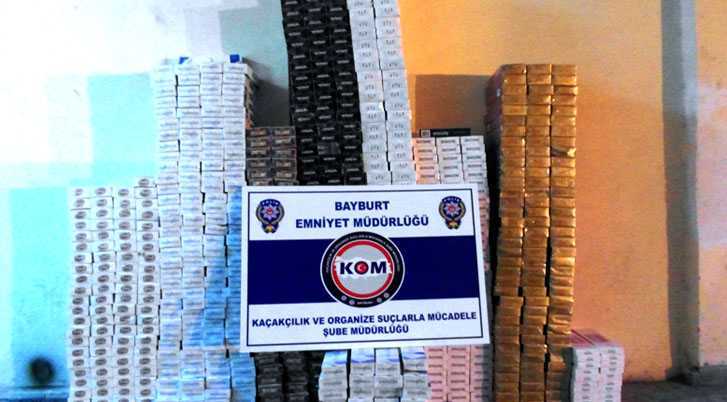 Bayburt’ta 17 bin Paket Kaçak Sigara Ele Geçirildi