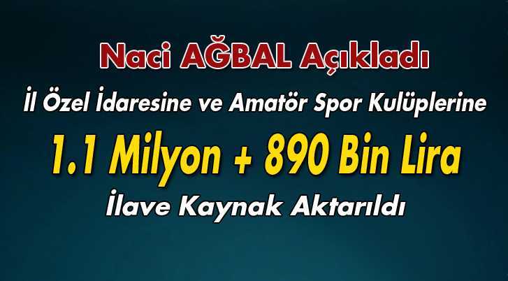 Özel İdareye ve Amatör Spor Kulüplerine İlave Kaynak Aktarıldı