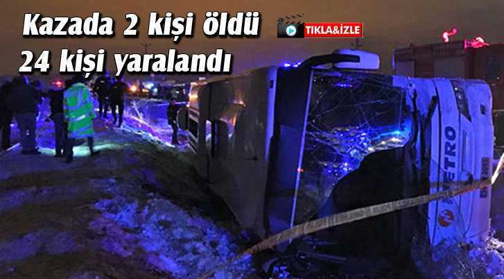 Bayburt’ta Yolcu Otobüsü Devrildi 2 Kişi Öldü 24 Kişi Yaralandı