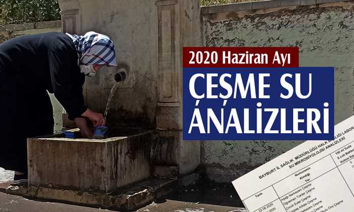 Bayburt’ta 2020 Haziran ayı çeşme su analizleri