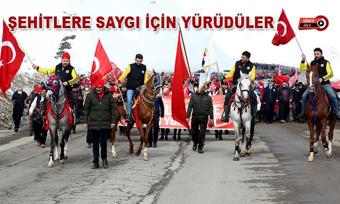 Kop Dağı Şehitleri İçin Saygı Yürüyüşü Gerçekleştirildi