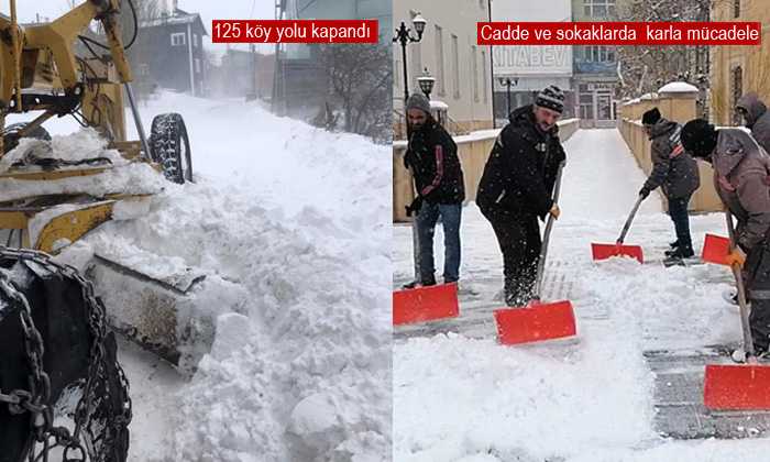 Bayburt’ta yoğun kar yağışı ve tipi yaşamı olumsuz etkiliyor