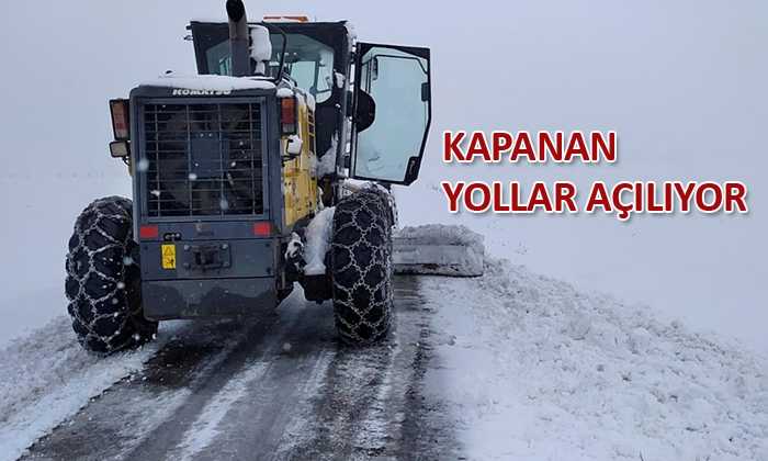 Bayburt’ta kapanan köy yolları için çalışmalar devam ediyor