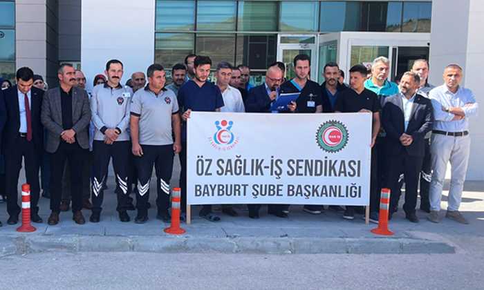 Görevi başında öldürülen güvenlik görevlisi için Bayburt’ta basın açıklaması yapıldı