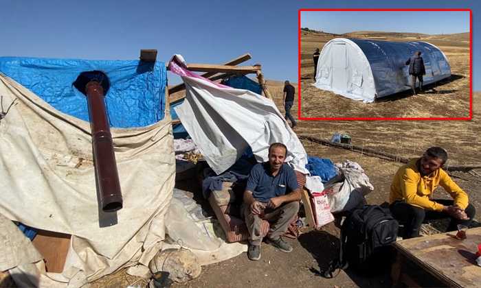 Bayburt’ta fırtınadan zarar gören besicilere çadır hediye edildi
